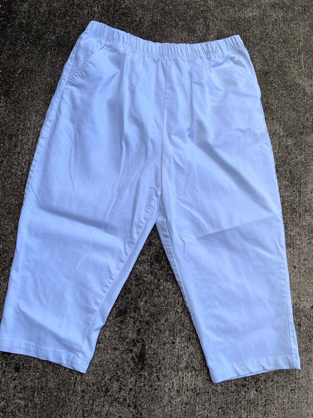 American Sweetheart Style K82 Pull-On Capri Pants Size XL White